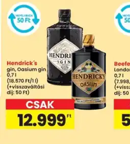 Interspar Hendrick's gin, Oasium gin ajánlat