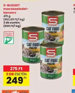 Interspar S-Budget macskaeledel-konzerv ajánlat