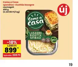 Interspar Come a Casa spentos-ricottás lasagne ajánlat