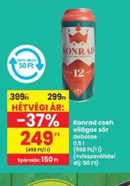 Interspar Konrad cseh világos sör dobozos ajánlat