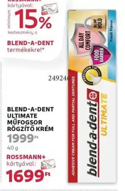 Rossmann Blend-a-dent ultimate műfogsor rögzítő krém ajánlat