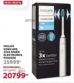 Rossmann Philips sonicare 3100 fehér elektromos fogkefe ajánlat