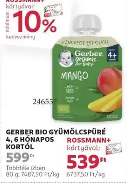 Rossmann Gerber bio gyümölcspüré 4,6 hónapos kortól ajánlat