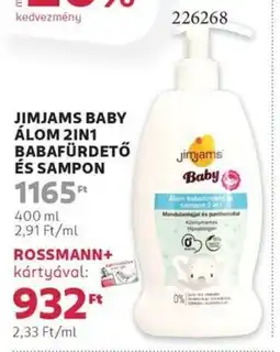 Rossmann Jimjams baby álom 2in1 babafürdető és sampon ajánlat