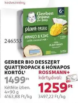 Gerber bio desszert quattropack 6 hónapos kortól