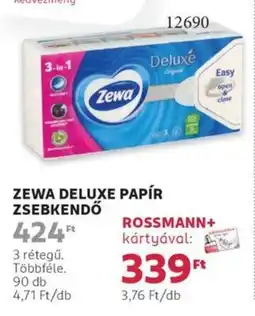 Rossmann Zewa deluxe papír zsebkendő ajánlat