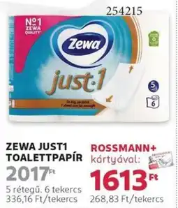 Rossmann Zewa just1 toalettpapír ajánlat