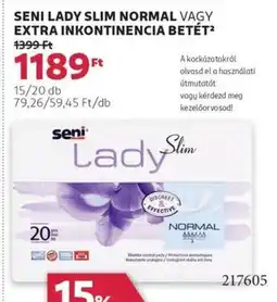 Rossmann Seni lady slim normal vagy extra inkontinencia betét ajánlat