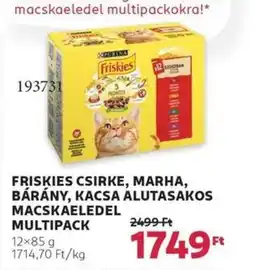 Rossmann Friskies csirke, marha, bárány, kacsa alutasakos macskaeledel multipack ajánlat
