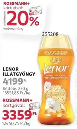 Rossmann Lenor illatgyöngy ajánlat