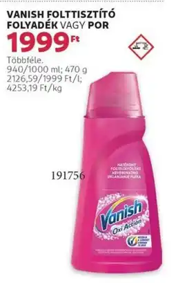 Rossmann Vanish folttisztító folyadék vagy por ajánlat