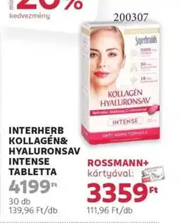 Rossmann Interherb kollagén& hyaluronsav intense tabletta ajánlat