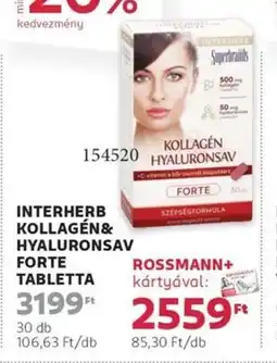 Rossmann Interherb kollagén& hyaluronsav forte tabletta ajánlat