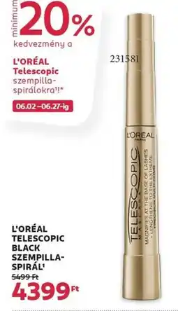 Rossmann L'Oréal telescopic black szempilla- spiral ajánlat