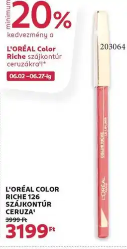 Rossmann L'oréal color riche 126 szájkontúr ceruza ajánlat