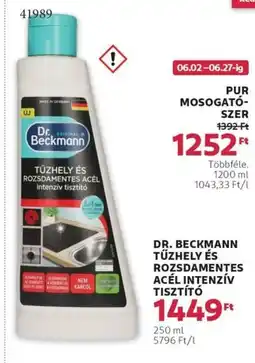Rossmann Dr. beckmann tűzhely és rozsdamentes acél intenzív tisztító ajánlat