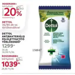 Dettol antibakteriális felülettisztító törlőkendő