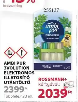 Rossmann Ambi pur 3volution elektromos illatosító utántöltő ajánlat