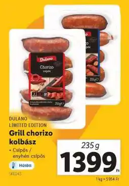 Lidl Dulano Grill chorizo kolbász ajánlat