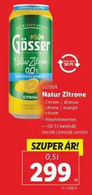 Lidl GÖSSER Natur Zitrone ajánlat