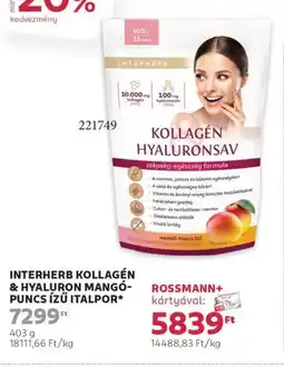 Interherb kollagén & hyaluron mangó- puncs ízű italpor