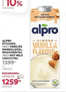 Rossmann Alpro étcsokis stb. ajánlat