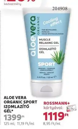 Aloe vera organic sport izomlazító gél