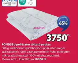 JYSK Fondsbu poliészter töltetű paplan ajánlat