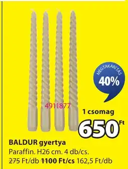 JYSK Baldur gyertya ajánlat
