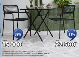 JYSK Sandvika kerti kávézó asztal + labing rakásolható kerti szék ajánlat