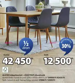 JYSK Alsted étkezőasztal + jonstrup étkezőszék ajánlat