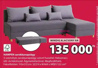JYSK Hampen sarokkanapéágy ajánlat