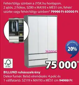JYSK Billund ruhásszekrény ajánlat