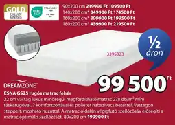 JYSK Dreamzone esna gs25 rugós matrac fehér ajánlat