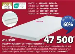 JYSK Wellpur bokselvi gt110 fekvőbetét fehér ajánlat