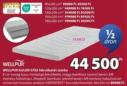 JYSK Wellpur gulen gt65 fekvőbetét szürke ajánlat