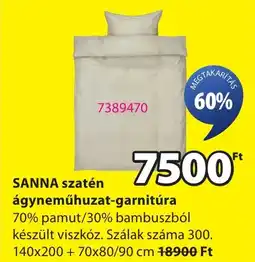 JYSK Sanna szatén ágyneműhuzat-garnitúra ajánlat