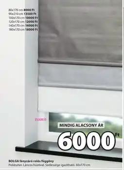 JYSK Bolga fényzáró rolós függöny ajánlat
