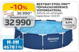 Auchan BESTWAY STEEL PRO FÉMVÁZAS MEDENCE VÍZFORGATÓVAL ajánlat