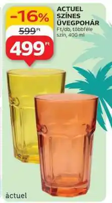 Auchan ACTUEL SZÍNES ÜVEGPOHÁR ajánlat