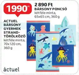 Auchan ACTUEL bársony gyermek strandtörölköző ajánlat