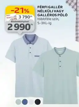 Auchan Férfi gallér nélküli vagy galléros póló ajánlat