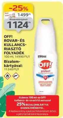 Auchan OFF! Rovar- és kullancsriasztó folyadék ajánlat
