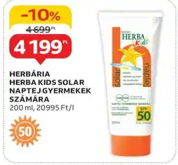 Auchan HERBÁRIA HERBA KIDS SOLAR NAPTEJ GYERMEKEK SZÁMÁRA ajánlat