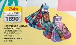 Auchan Mesefigura mintás, 7 páras zokni ajánlat