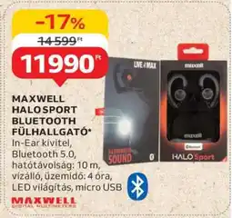 Auchan MAXWELL HALOSPORT BLUETOOTH FÜLHALLGATÓ ajánlat