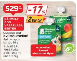 Auchan Gerber Bio Gyümölcspüré ajánlat