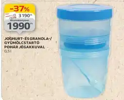 Auchan Joghurt- és granola-/gyümölcstartó pohár jégakkuval ajánlat