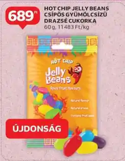 Auchan HOT CHIP JELLY BEANS CSÍPŐS GYÜMÖLCSÍZŰ DRAZSÉ CUKORKA ajánlat