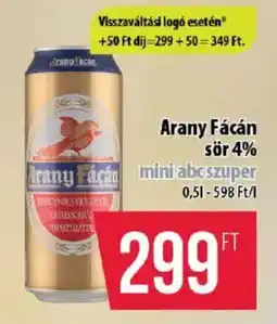 Coop Arany Fácán sör 4% ajánlat